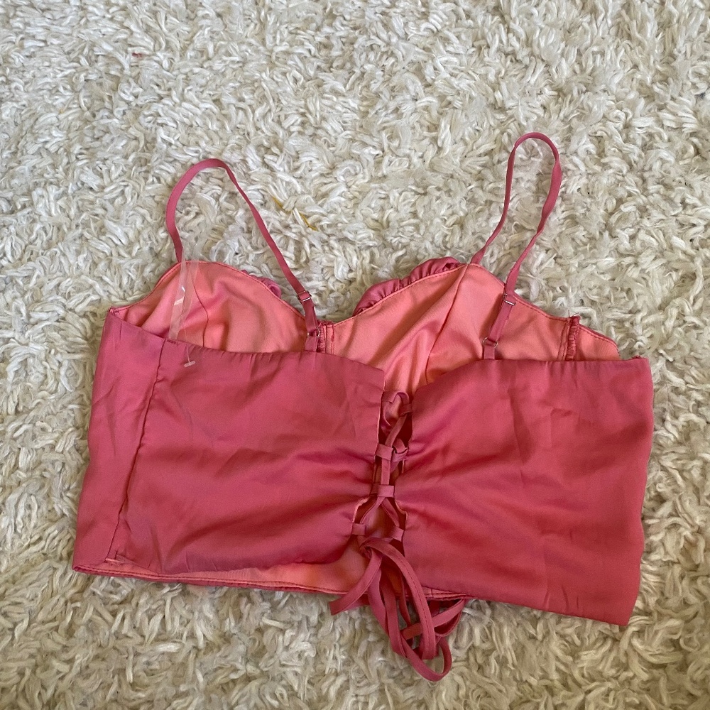 Pink Corset Crop Top